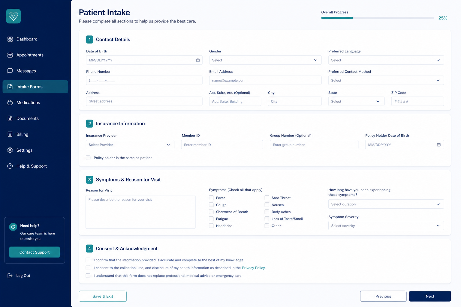 Patient intake workflow preview